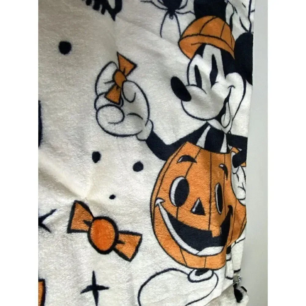 Disney Mickey & Minnie Mouse Pumpkin Halloween Plush Throw Blanket‎ 50X70” NEW